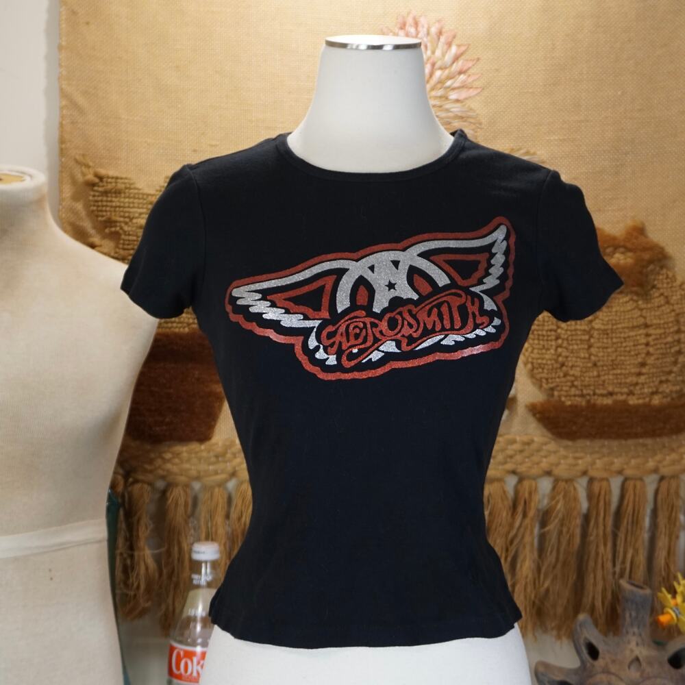 Vintage Aerosmith graphic band baby tee shirt